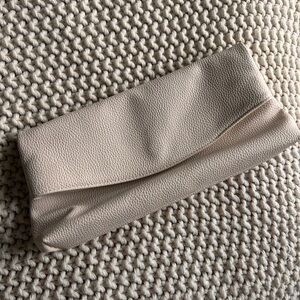 Cream Foldover Clutch
